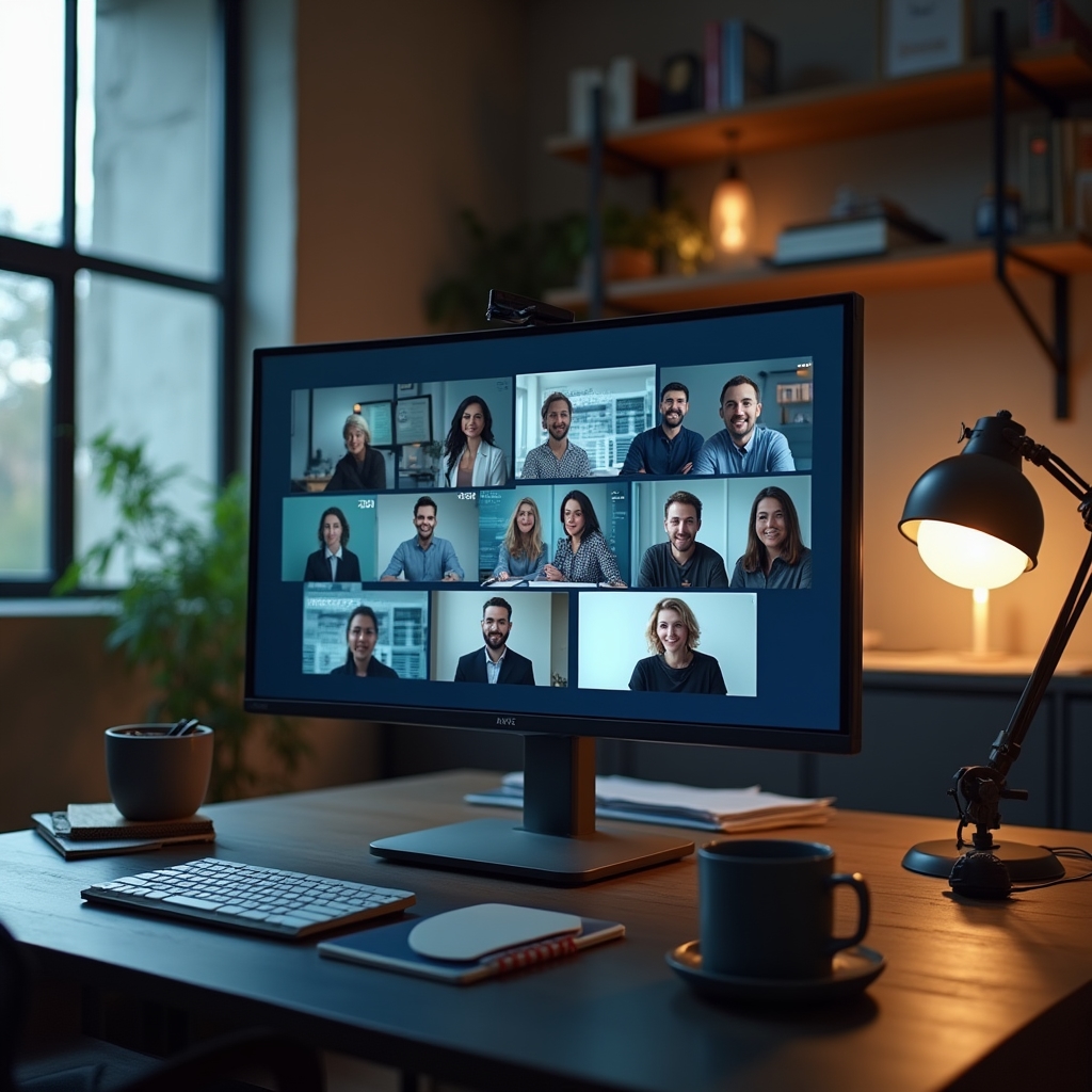 Schermata di videoconferenza durante il corso online GA4 con slide condivise